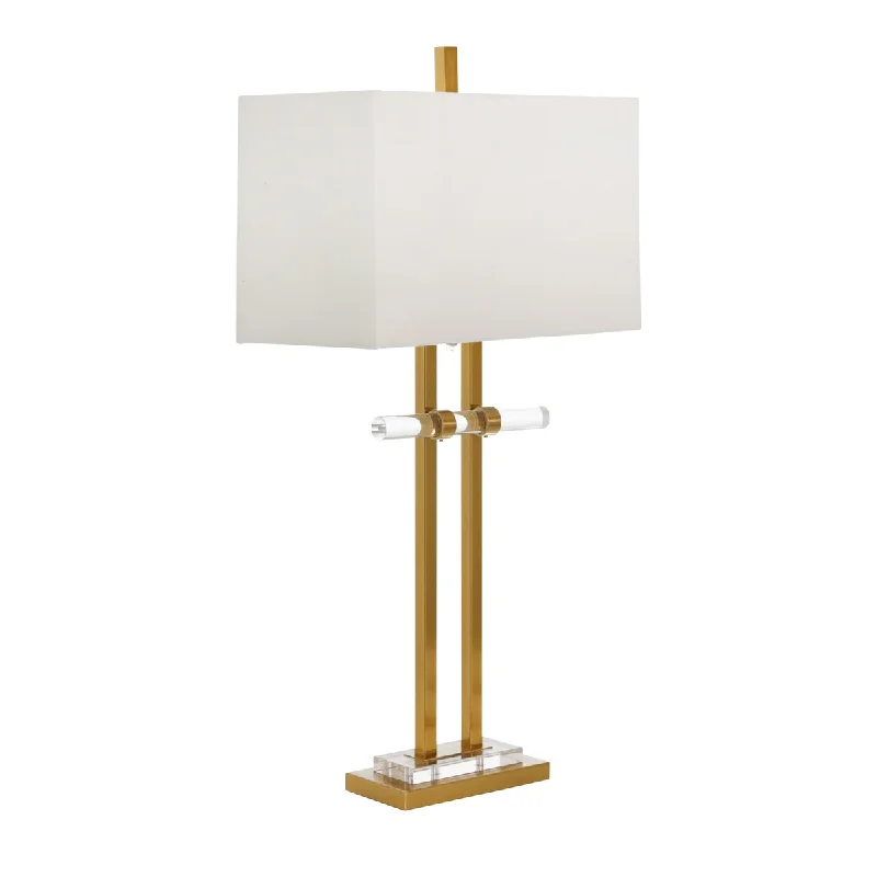 metal table lamps with a matte black finish for a sleek appearancemetal table lamps with a matte black finish for a sleek appearanceMetal 33.5" Table Lamp With Crystal Base, Gold 33.5"H - 17.0" x 9.0" x 33.5"