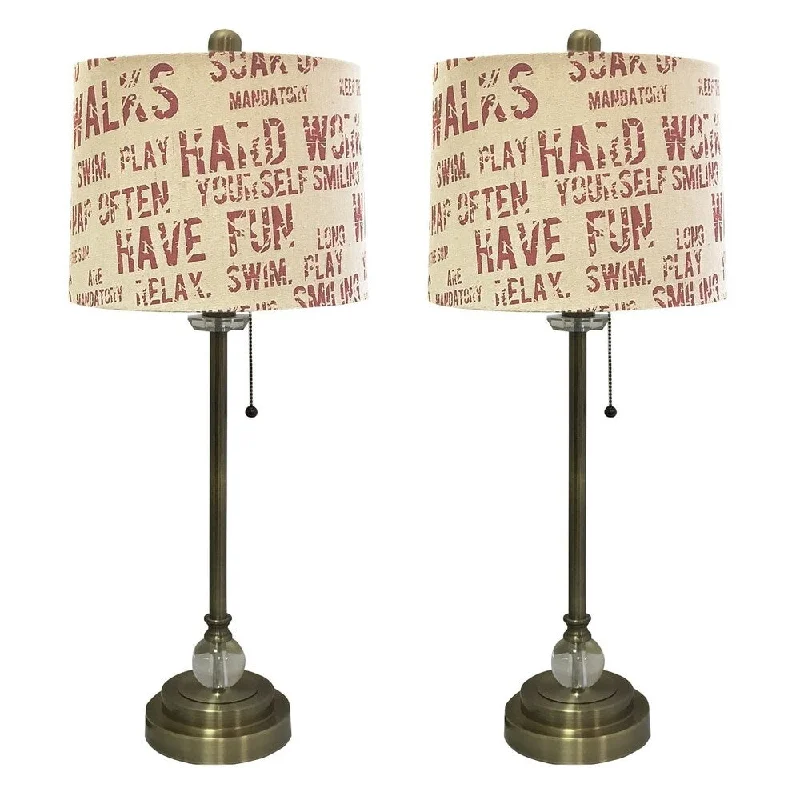 wooden table lamps with natural grain for a warm and organic feelwooden table lamps with natural grain for a warm and organic feelRoyal Designs 28" Antique Brass Lamp with Cream and Red Relaxing Phrase Print Drum Hardback Lamp Shade, Set of 2 wooden table lamps with natural grain for a warm and organic feelwooden table lamps with natural grain for a warm and organic feelRoyal Designs 28" Antique Brass Lamp with Cream and Red Relaxing Phrase Print Drum Hardback Lamp Shade, Set of 2