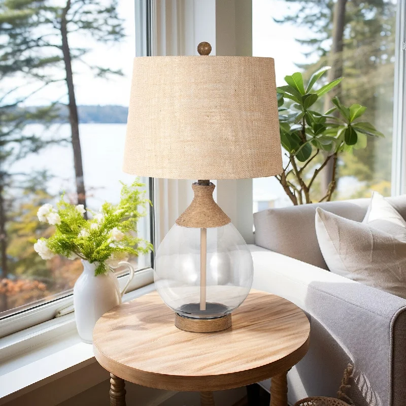 victorian style table lamps with ornate details for traditional homesvictorian style table lamps with ornate details for traditional homesSagebrook Home Coastal Neutral Glass 25" Glass Table Lamp, Clear, Round - 9" x 9" x 25"