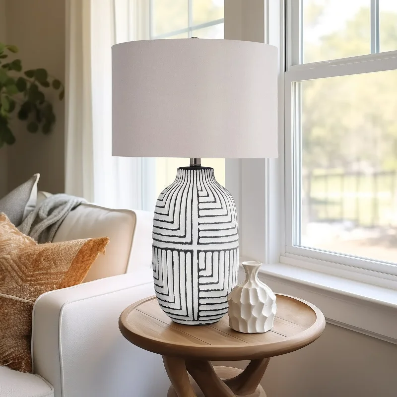 mid century modern table lamps with iconic designs for a stylish studymid century modern table lamps with iconic designs for a stylish studySagebrook Home Modern Textured 26" White Ceramic Tribal Table Lamp With Linen Shade - 15" x 15" x 26"