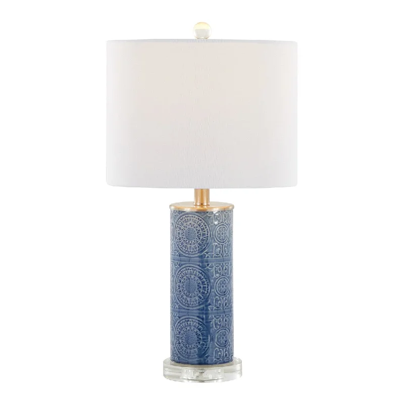 Blue Ceramic/White Linen